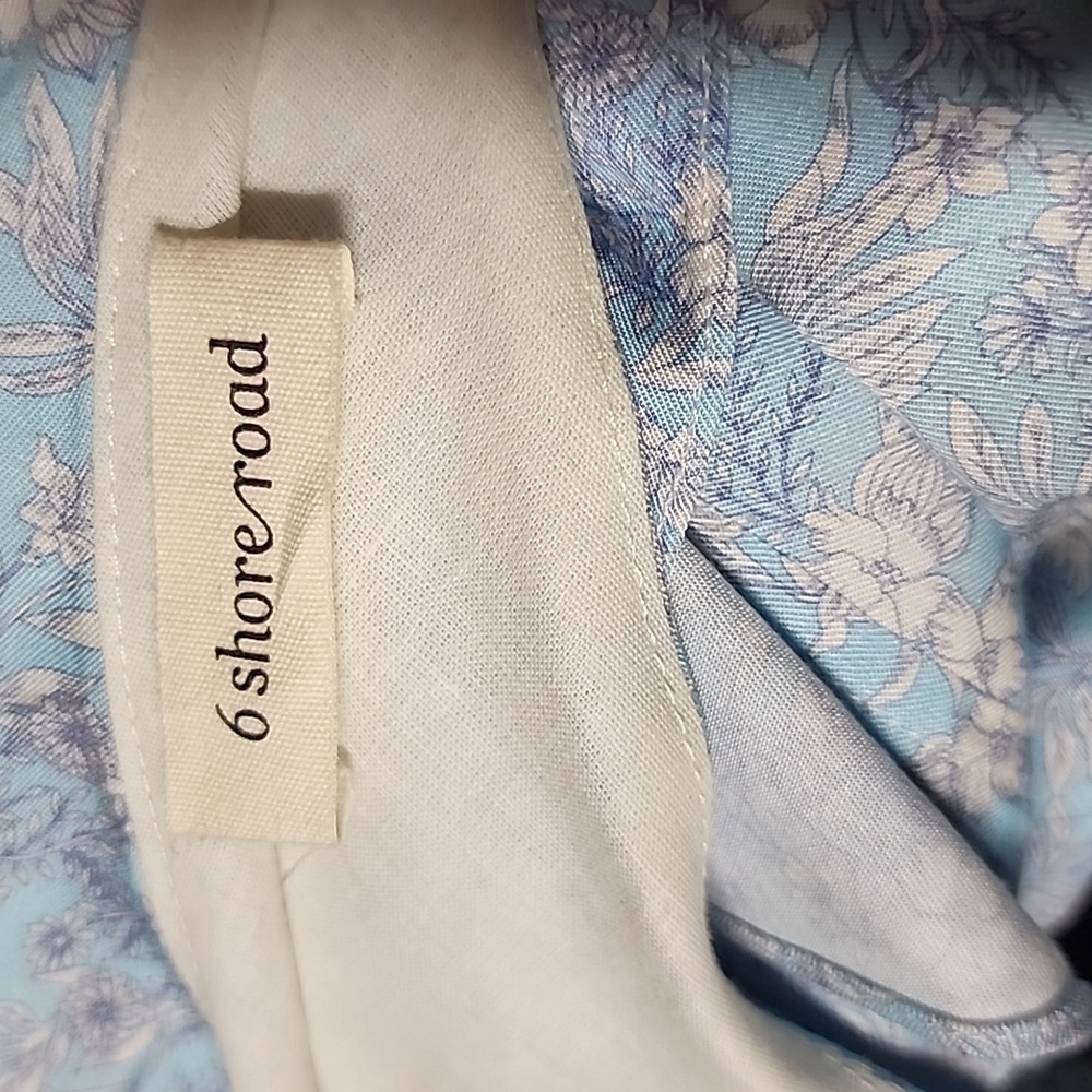 6 Shore Road One-Shoulder Light Blue Floral Romper, Size 8 - Picture 4 of 6